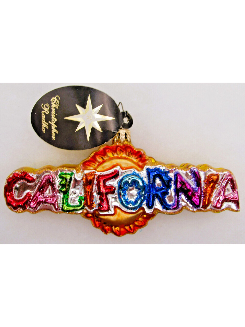 Christopher Radko California Beaming Ornament Original Tag Bloomingdale's